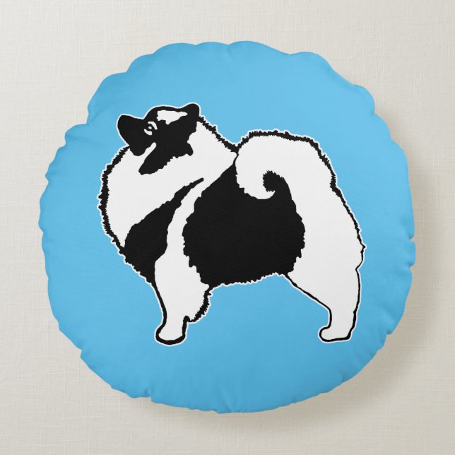 Keeshond Graphics  - Cute Original Dog Art Round Cushion (Front)