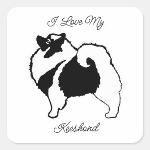 Keeshond Graphics  - Cute Original Dog Art Square  Sticker
