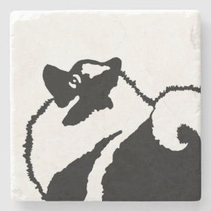 Keeshond Graphics - Cute Original Dog Art Stone Coaster