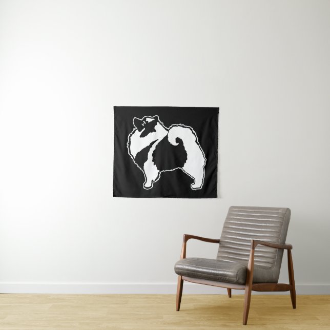 Keeshond Graphics  - Cute Original Dog Art Tapestry (In Situ (Horizontal))