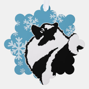 Keeshond Graphics  - Cute Original Dog Art Tree Decoration Card