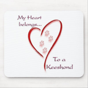 Keeshond Heart Belongs Mouse Mat