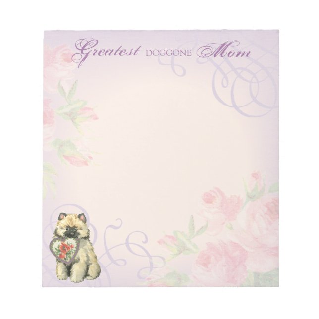 Keeshond Heart Mom Notepad (Front)
