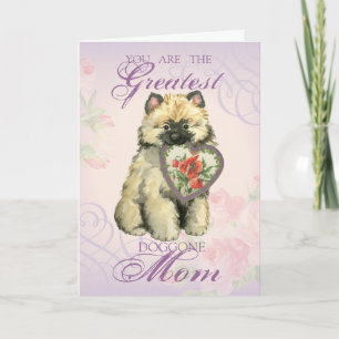 Keeshond Heart Mum Card