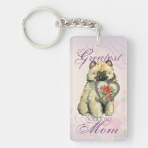 Keeshond Heart Mum Key Ring