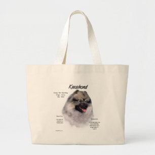 Keeshond History Design Large Tote Bag