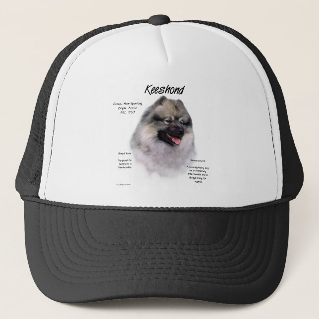 Keeshond History Design Trucker Hat (Front)