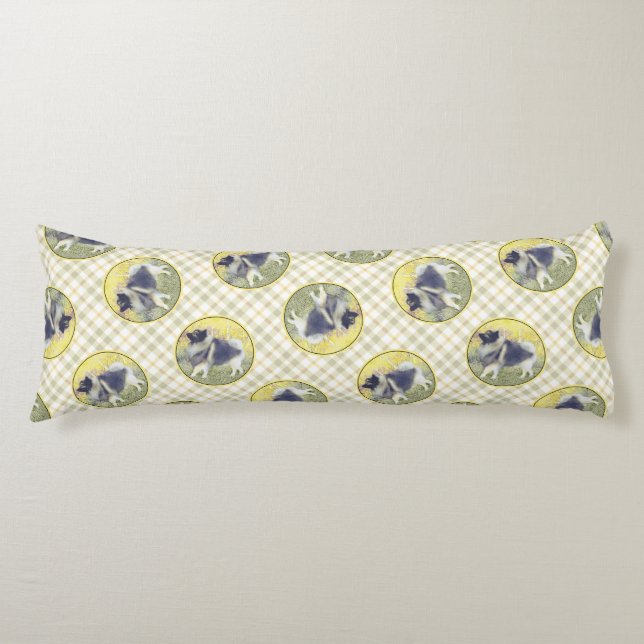 Keeshond in Aspen Painting Cute Original Dog Art Body Cushion (Front)