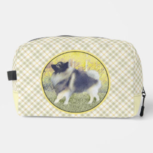 Keeshond in Aspen Painting Cute Original Dog Art Dopp Kit