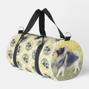 Keeshond in Aspen Painting Cute Original Dog Art Duffle Bag