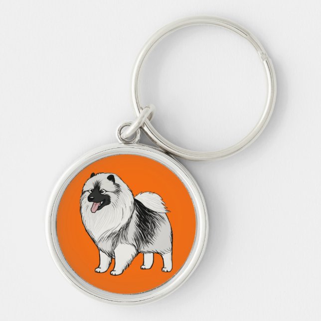 Keeshond Key Ring (Front)
