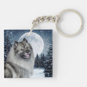 Keeshond Keychain