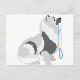 Keeshond Leash Postcard