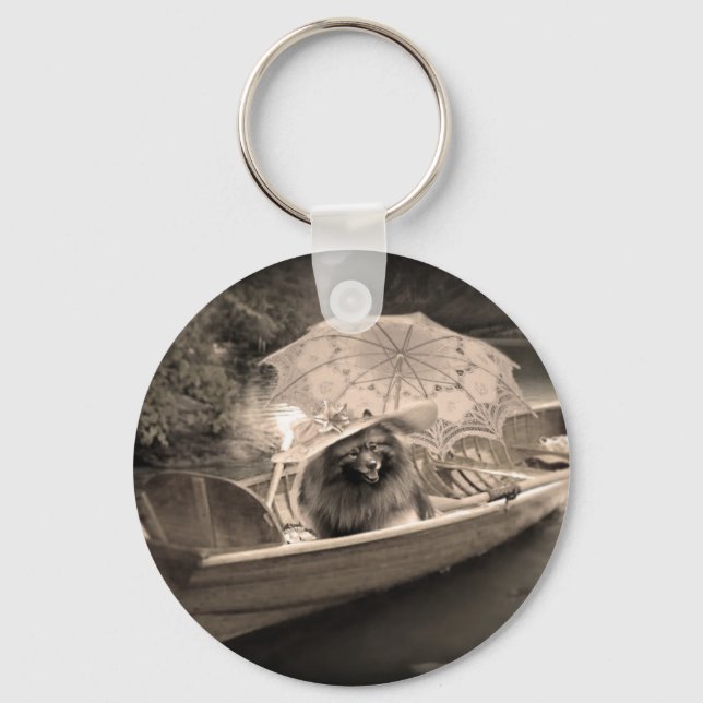 Keeshond Lovely Day Keychain (Front)