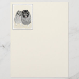Keeshond Mum and Son Painting - Original Dog Art