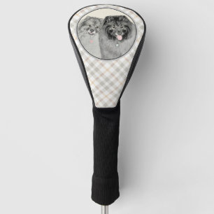 Keeshond Mum and Son Painting - Original Dog Art Golf Head Cover