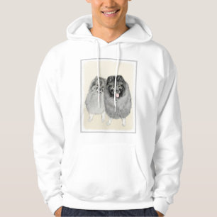 Keeshond Mum and Son Painting - Original Dog Art Hoodie