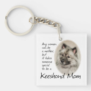 Keeshond Mum Key Ring