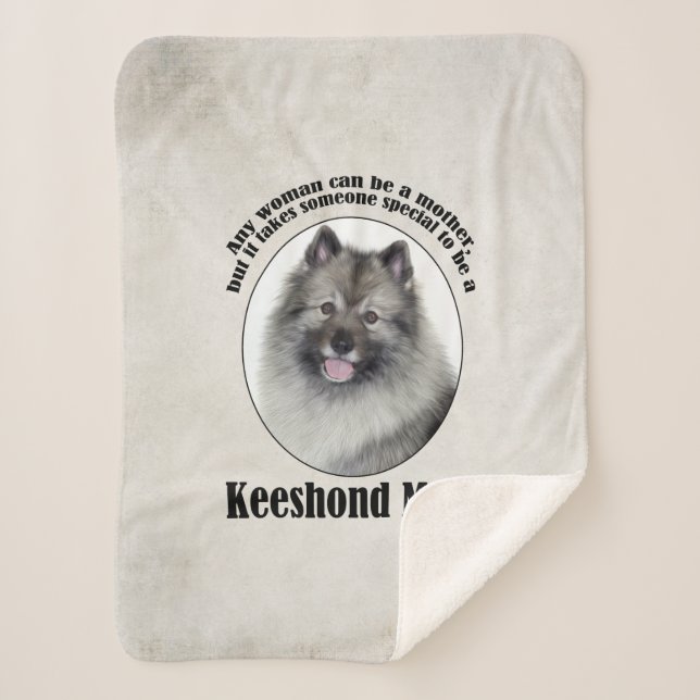 Keeshond Mum Sherpa Blanket (Front)