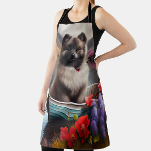 Keeshond on a Paddle: A Scenic Adventure Apron