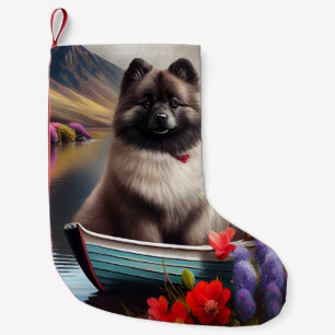 Keeshond on a Paddle: A Scenic Adventure Small Christmas Stocking