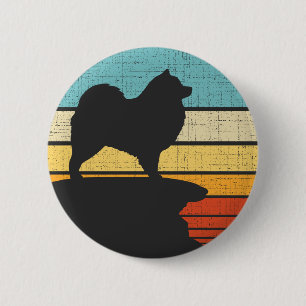 Keeshond Owner Retro Vintage 60s 70s Dog Lover 6 Cm Round Badge