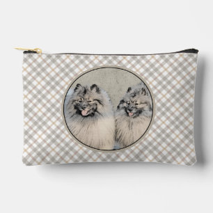 Keeshond Painting 2 Keeshonden Original Dog Art Accessory Pouch