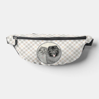 Keeshond Painting 2 Keeshonden Original Dog Art Bum Bags