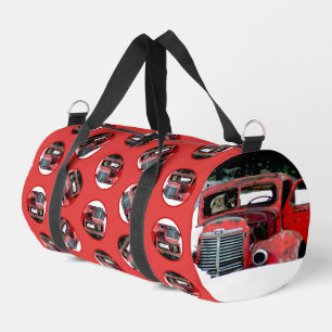 Keeshond Painting Christmas Old Red Truck Dog Art Duffle Bag