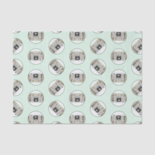 Keeshond Painting Christmas Puppy by Fireplace Art Tissue Paper