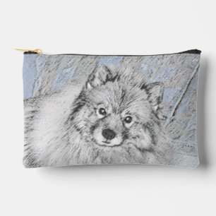 Keeshond Painting Kees Cute Original Pet Dog Art Accessory Pouch
