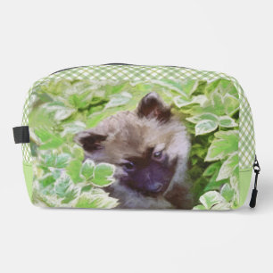 Keeshond Painting Puppy in the Garden Original Art Dopp Kit