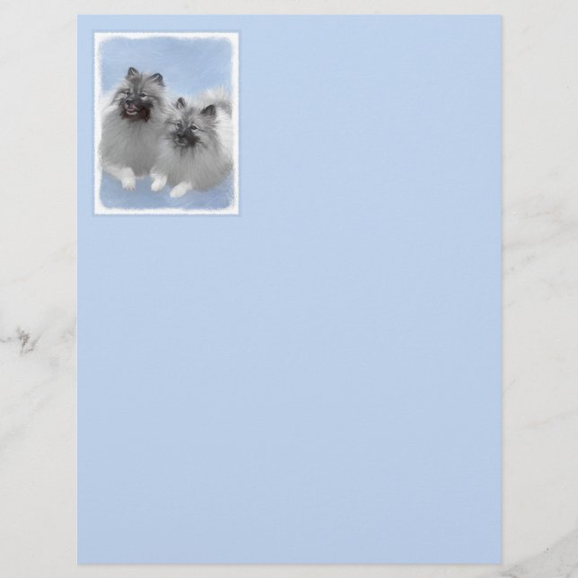 Keeshond Pair of Kees Painting Original Animal Art (Front)