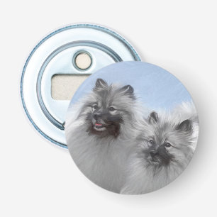 Keeshond Pair of Kees Painting Original Animal Art Bottle Opener