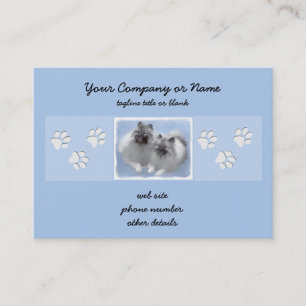 Keeshond Pair of Kees Painting Original Animal Art Business Card