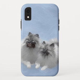 Keeshond Pair of Kees Painting Original Animal Art iPhone XR Case