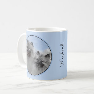 Keeshond Pair of Kees Painting Original Animal Art Coffee Mug