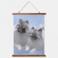Keeshond Pair of Kees Painting Original Animal Art