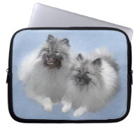 Keeshond Pair of Kees Painting Original Animal Art