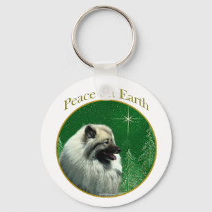 Keeshond Peace Key Ring