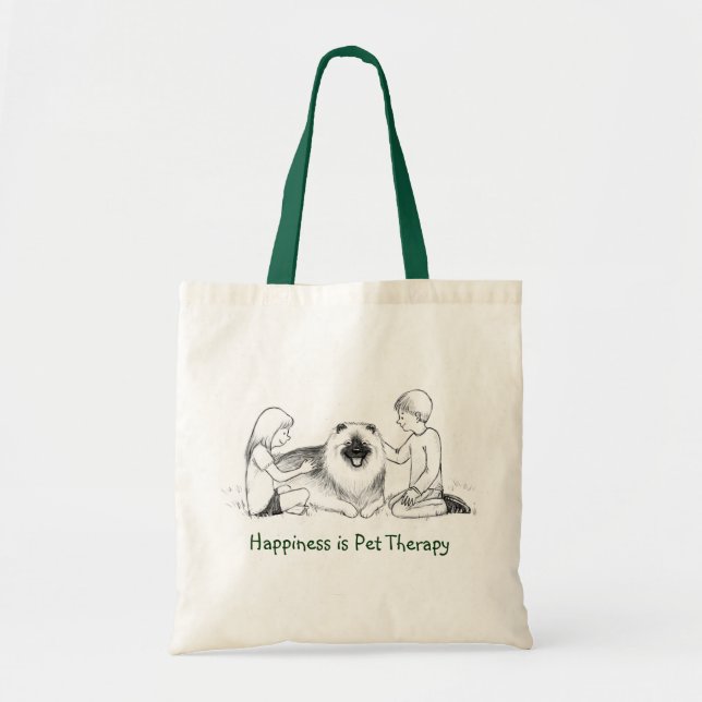 Keeshond Pet Therapy | Cute Keesie Dog Tote Bag (Front)