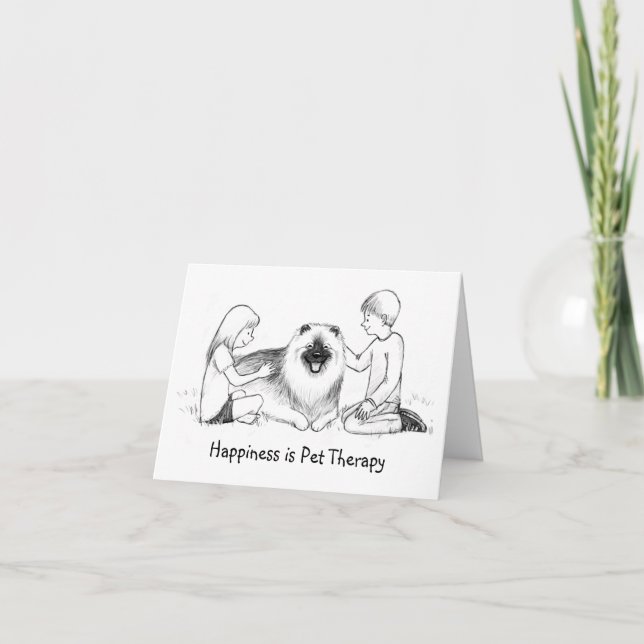 Keeshond Pet Therapy with Customisable Text Card (Front)