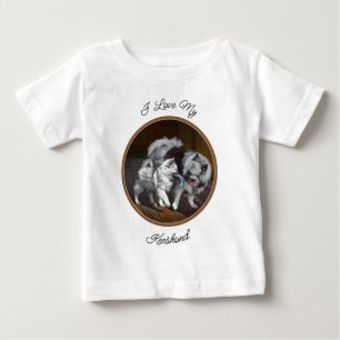 Keeshond Playtime Painting - Cute Original Dog Art Baby T-Shirt