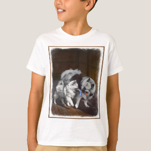 Keeshond Playtime Painting - Cute Original Dog Art T-Shirt
