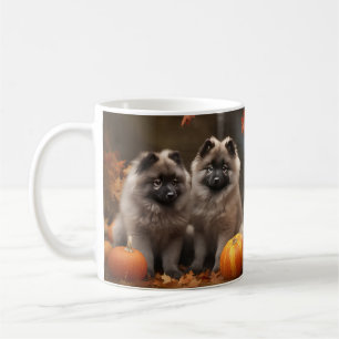 Keeshond Puppy Autumn Delight Pumpkin Coffee Mug