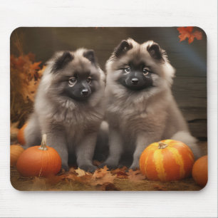 Keeshond Puppy Autumn Delight Pumpkin Mouse Mat