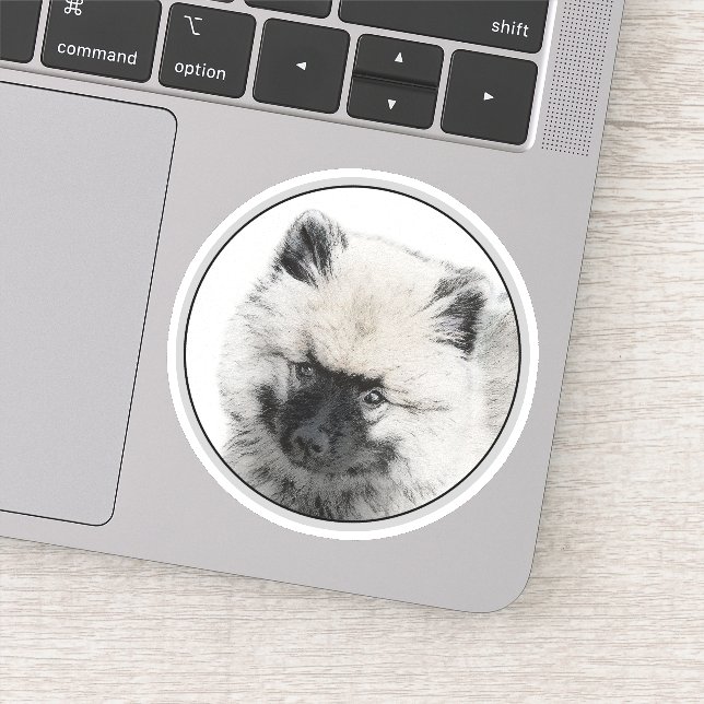 Keeshond Puppy Drawing - Cute Original Dog Art (Detail)