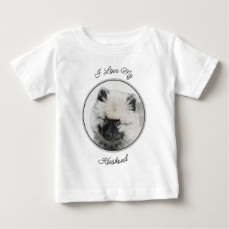 Keeshond Puppy Drawing - Cute Original Dog Art Baby T-Shirt