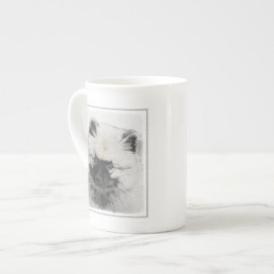Keeshond Puppy Drawing - Cute Original Dog Art Bone China Mug