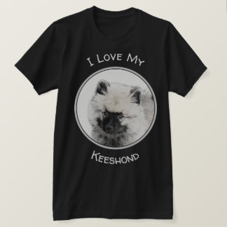 Keeshond Puppy Drawing - Cute Original Dog Art T-Shirt